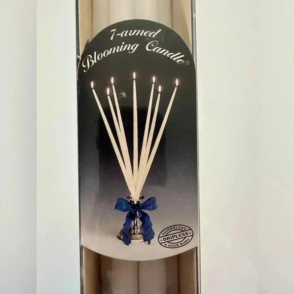 The Bouquet 7-Armed Blooming White Candle 6 Hours smokeless Made In Denmark*NEW* - Picture 1 of 4